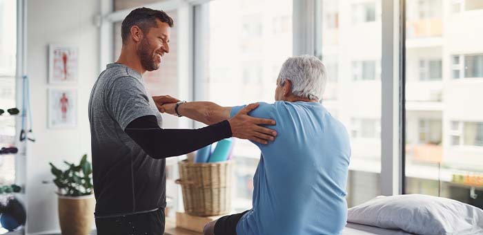 patient receiving proprioceptive neuromuscular facilitative stretching in San Rafael